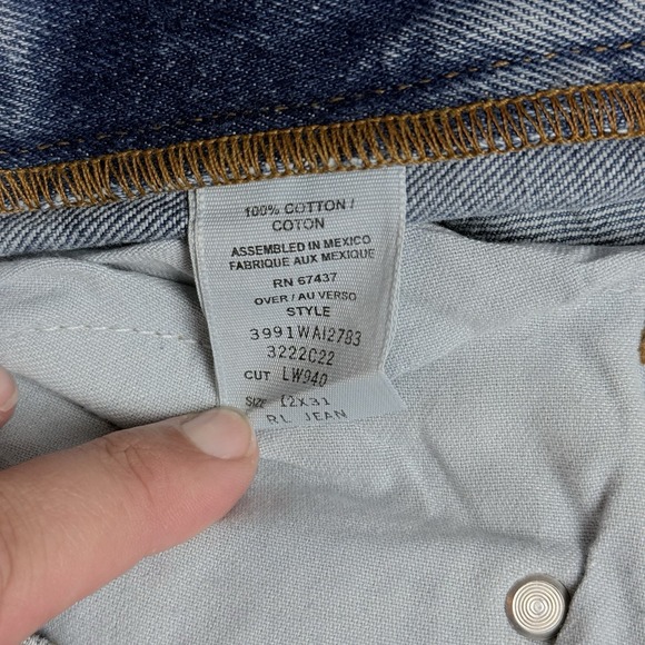 Vintage Polo Jeans Ralph Lauren Jeans Womens 12x31 90s Flag Patch Logo T23 - Picture 10 of 11